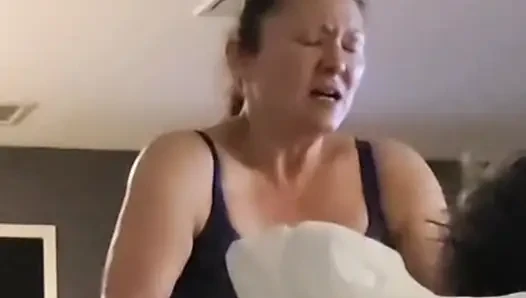 Super sexy cock sucking goddess loves fucking her man's face then his ass she cums so many times loud moans