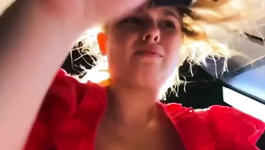 Squirting a Lot and Fingering Pink Pussy in Public