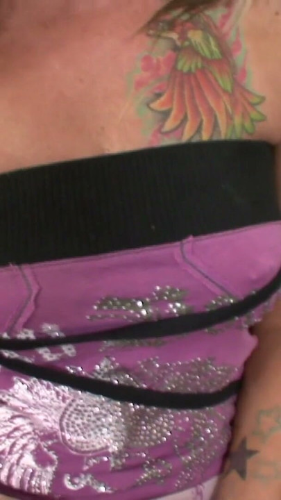 White tattooed ghetto slut is doing an unprotected casting | Clip 1