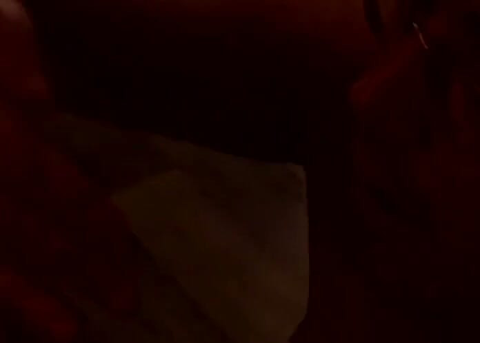 Blonde girl binds lover then enjoys foot massage