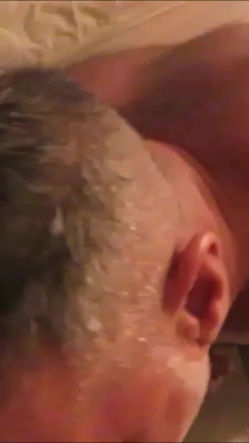 Thrilling moment from "Crotchonfire gags a silver daddy stud on the ginger root"