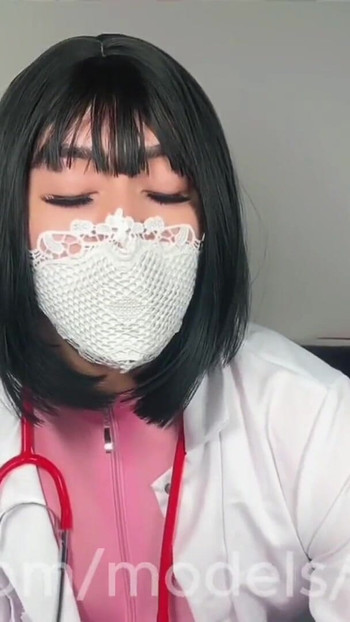 Captivating moment from "Medical Exam: Trans Doc Dominates Patient with Huge Cum Load"