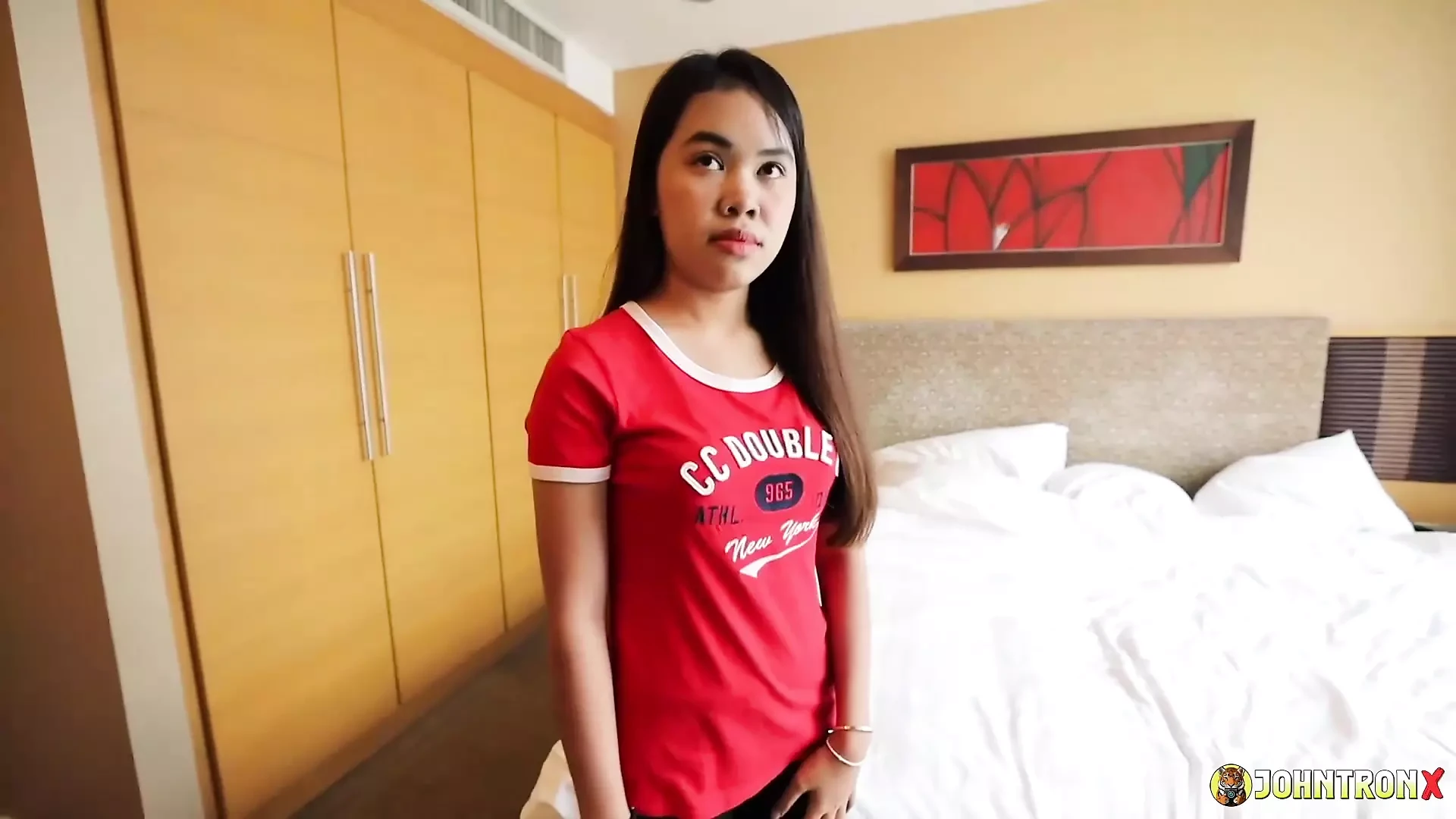 JohnTronX - All natural Asian babe gets spooned hard and filled with jizz
