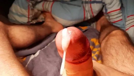 Very thick cum from my uncut cock