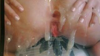 Dirty double cum on amateur's asshole (for NastyLilWhore)