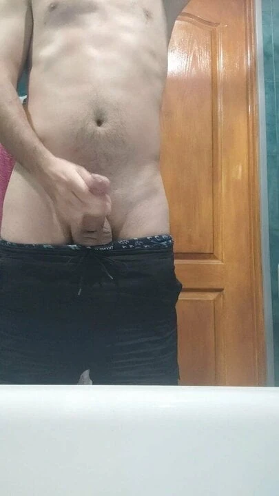 Jerk at bathroom