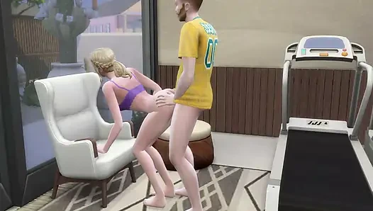 Üniversiteli kız takıma katılıyor ve spor salonunda koç tarafından sikiliyor. The Sims