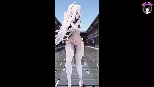 Haku - Hot Thick Dance In Sexy White Stockings (3D HENTAI)