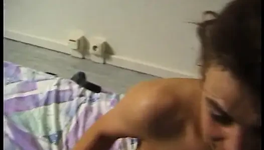 Brunette vixen gets banged and jizzed on belly in pov