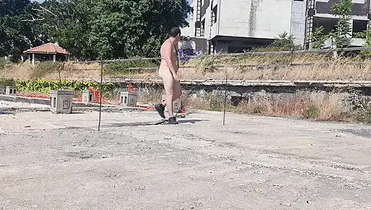 Boy all naked outdoor