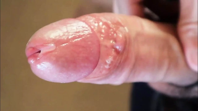 cock lube streams close up