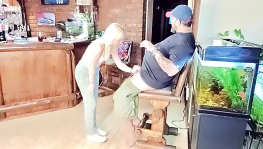 Blonde enjoying two cocks