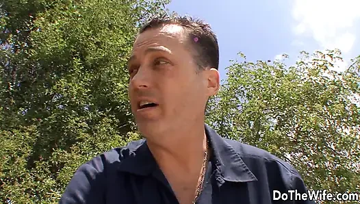 Total Stranger Fucks AJ Estrada in Front of Her Useless Cuck
