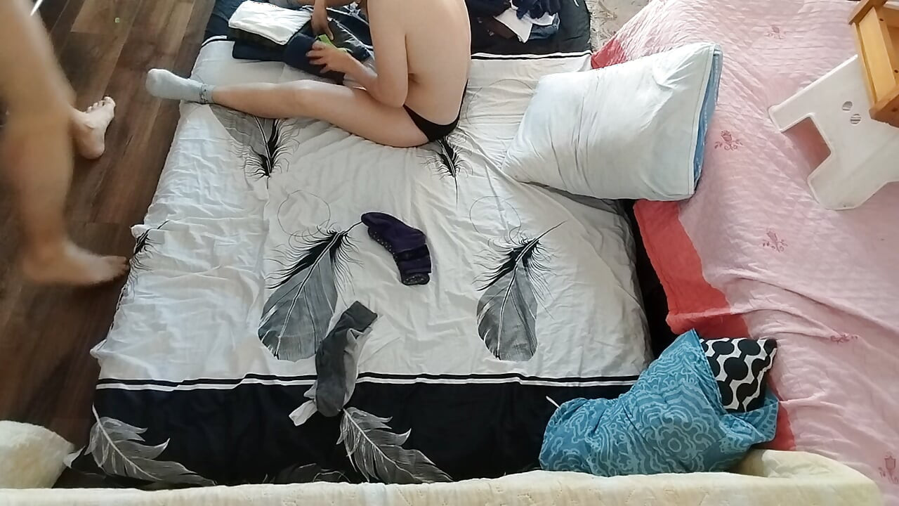 Foreplay in the bedroom with an amateur couple. Hot foreplay of an amateur couple in the bedroom.