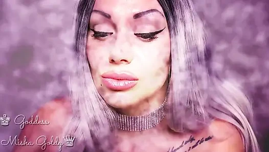 ASMR ve göz teması! Büyüleyici ve boşalmasına izin verilmiyor!