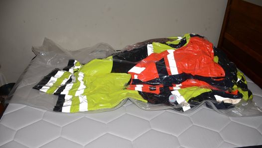 Dec 10 2023 - VacPacked in my hiviz tac vest with my hiviz raincoats and sweaty Kevlar Vest