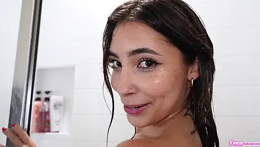 Hot Latina Stepsister Ana Khalifa Caught Me Watching Her Shower