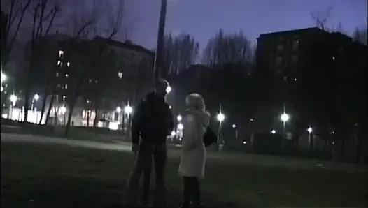 Blonde milf fucking pussy licking in dogging position...cum in mouth