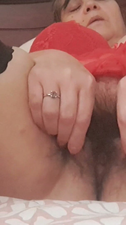 Milf in sexy stockings showing her pussy to her husband for fucking | Clip 1