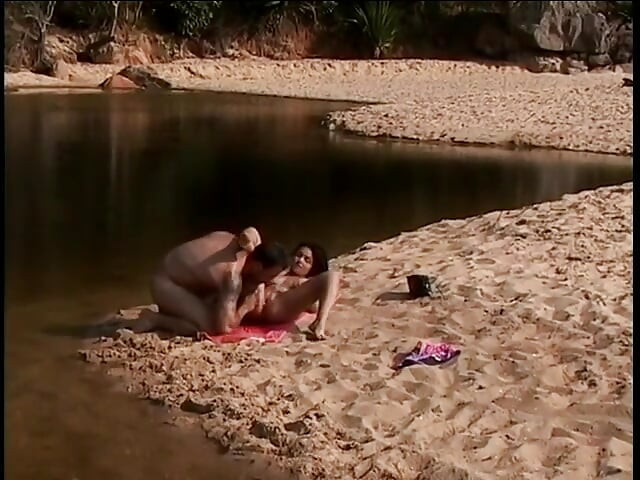 Latina hottie takes cock in the ass on the beach