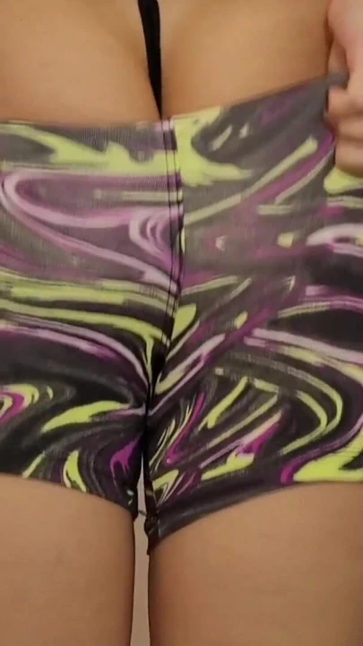 Hot wife trying on micro gym shorts | Clip 2
