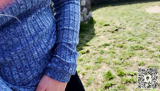 Girl can't resist getting fucked at on old castle - Public Blowjob, Doggy Fuck and nearly caught