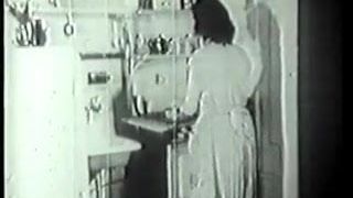 Handyman fucks horny housewife in vintage porn