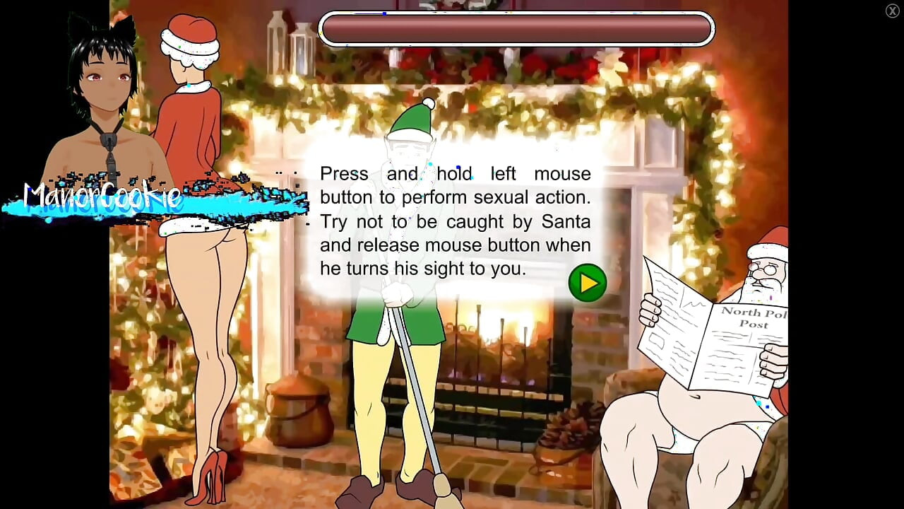 Unfaithful Mrs. Claus - Time to sneak around Santa to sick on tits and fuck her pussy