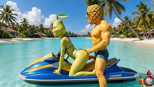 Episode 4 - Cute Pineapple Girl and Sweet Avocado Man Sharing Gentle Tropical Moments AI Hentai