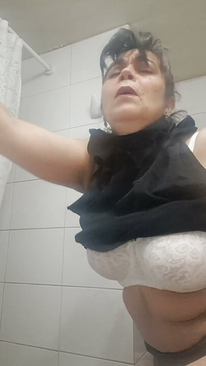 Mom Imagines Having Secret Sex with Him in the Bathroom.