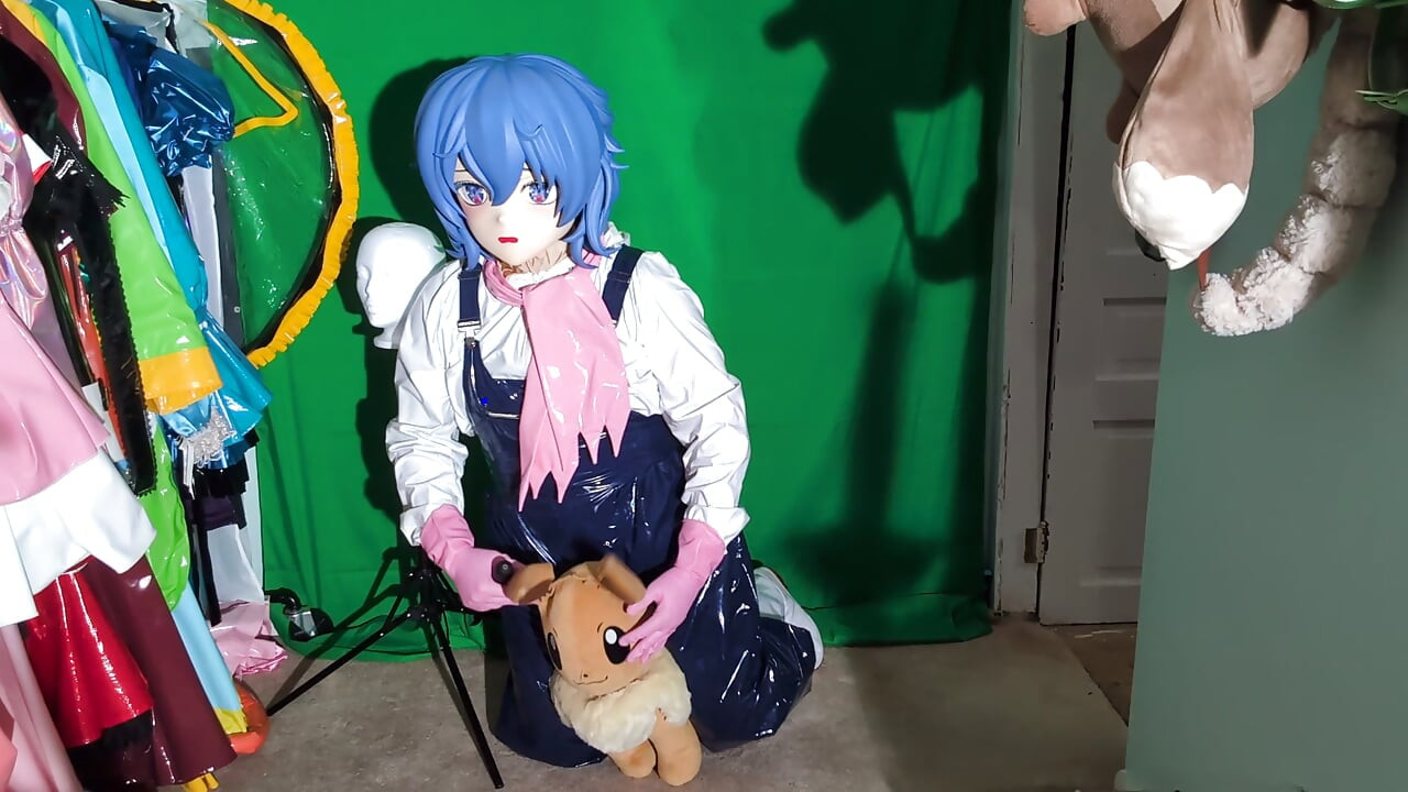 PVC Kigurumi Cosplayer Trädgårdsmästare Kostym Vibrator Lek