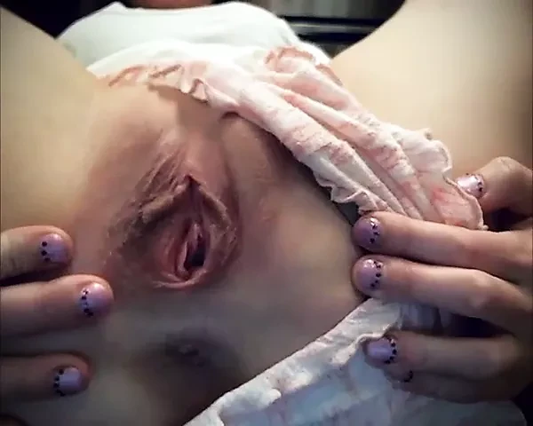 Ashley spreads and gapes her tight little pussy