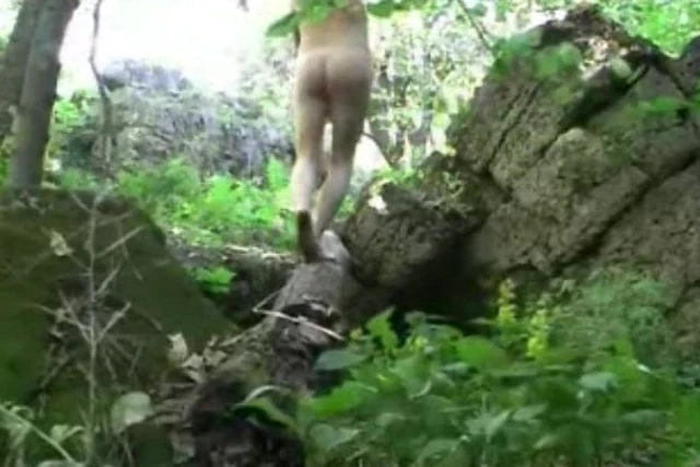 Rainy day nude rock climbing