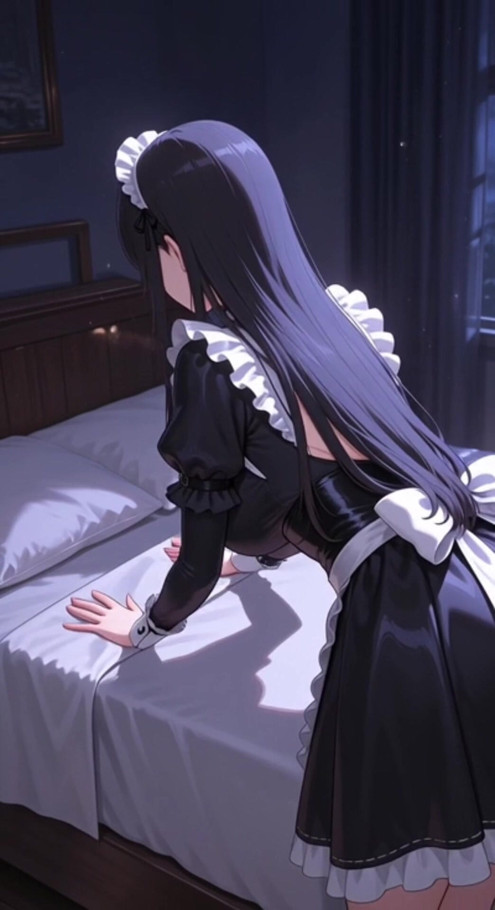Goth Maid is doing her daily Task