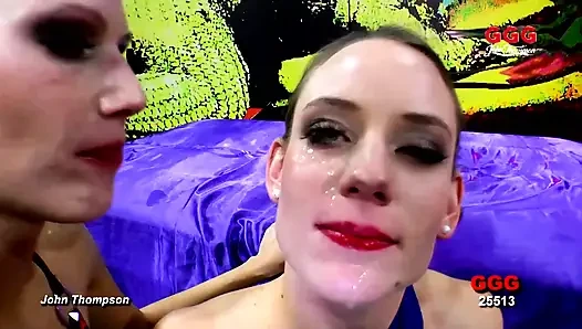 Ggg - Fill Me up Now! - Brunette in Lingerie Gets Creampie on Green Couch