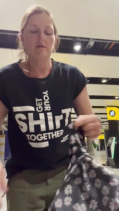 Bare Boobies at the Airport
