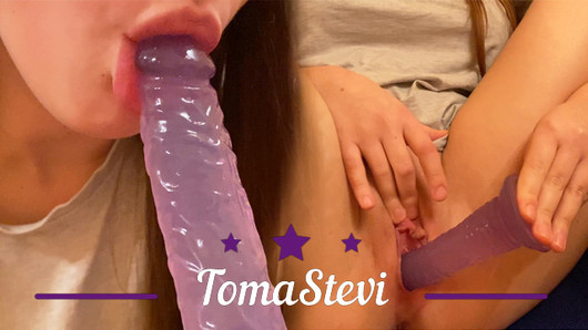 Bú và cumming từ của tôi yêu thích dildo đồ chơi - tomastevi