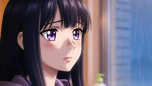 Hinata Hyuga sucking and fucking hard with Naruto Uzumaki in cowgirl, doggy style and missionary, intense moans, big ass bouncing, cream