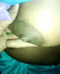 Satin Silk Saree Maami maid showing Boobs