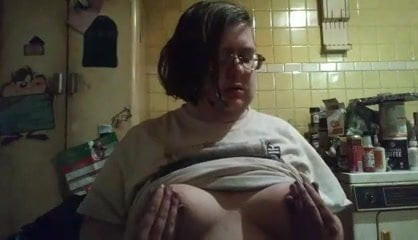 Breeding cow punishing her nipples