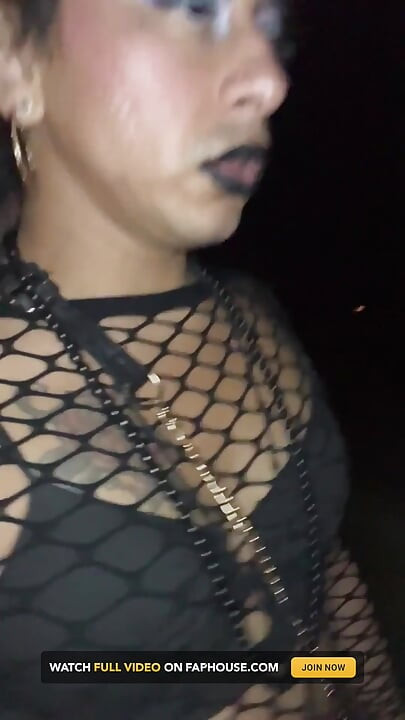 Pissing Tranny on Night Walk