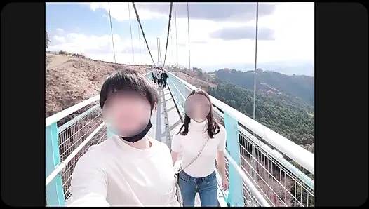 First hot spring trip. SEX in a stylish open-air bath at night. The daily lives of Japanese couples. Japanese amateur hentai