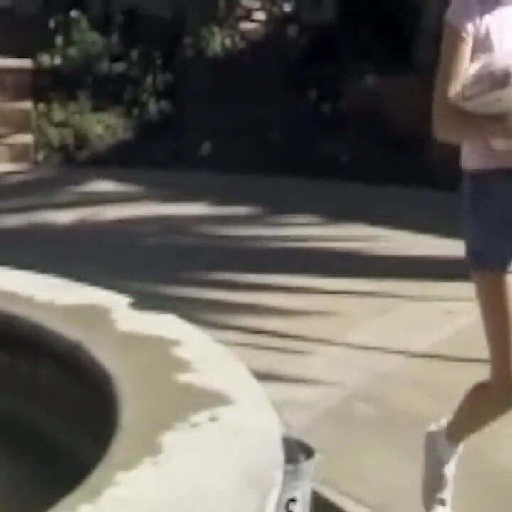 Blonde MILFs Licking Wet Pussies by the Fountain