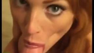 Redhead Ginger Insane Blowjob Caught Throat