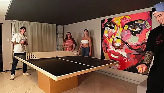 Afternoon of Pin Pong with Sara Blonde Ends with Threesome, While My Boyfriend Is Not There