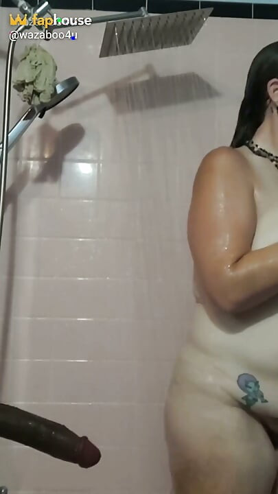 Showering, Shaving and Playing with My 13 Inch Monster Dildo
