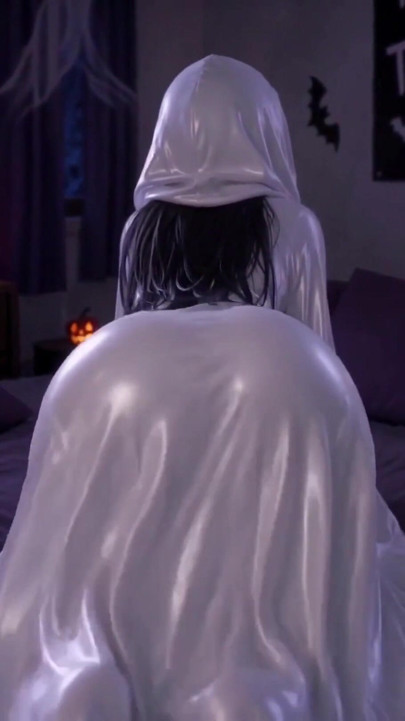 Spooky 3d anime ghosts woman masturbates to halloween | Clip 1