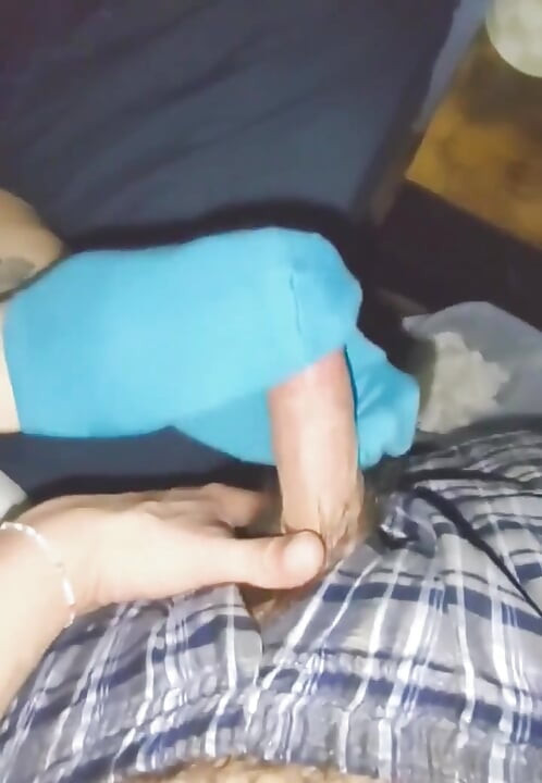 Sexy Blue No Show Ankle Socks Sockjob Handjob Cum