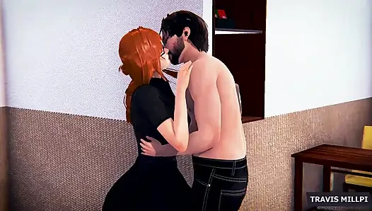 Ibu tiri nakal rambut merah dengan lingerie seksi ini nggak nolak!