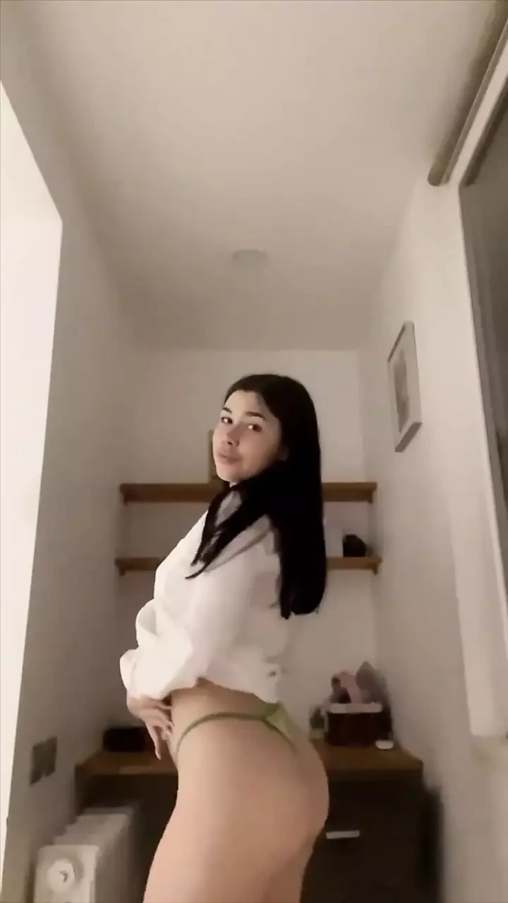 Gorgeous Brunette Plays with Tits and Shows Off Her Huge Ass